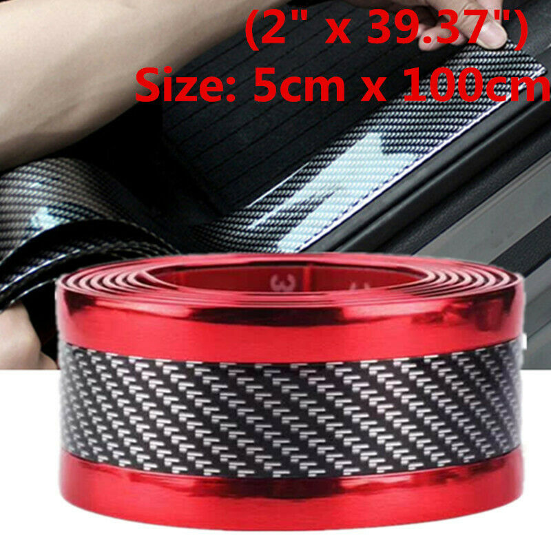 Car Stickers Carbon Fiber Door Sill Protector Scuff Plate Trim 5D Accessories