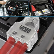 2pcs Car Digital Battery Terminal Connectors w/12V-24V Voltmeter 0/4/8 Gauge