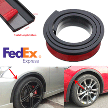2pcs 1.5M Car Wheel Fender Flare Protector 4.5cm Width Rubber Guard Stripe Black