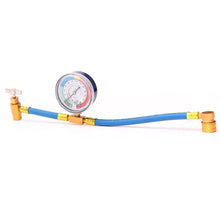 R-134 R134A AC Refrigerant Recharge Hose Can Tap + Gauge w/ Brass Fitting Tool