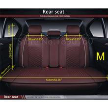 US M Size Coffee 5-Seats PU Leather Seat Cover Front+Rear+4 Pillows All Seasons