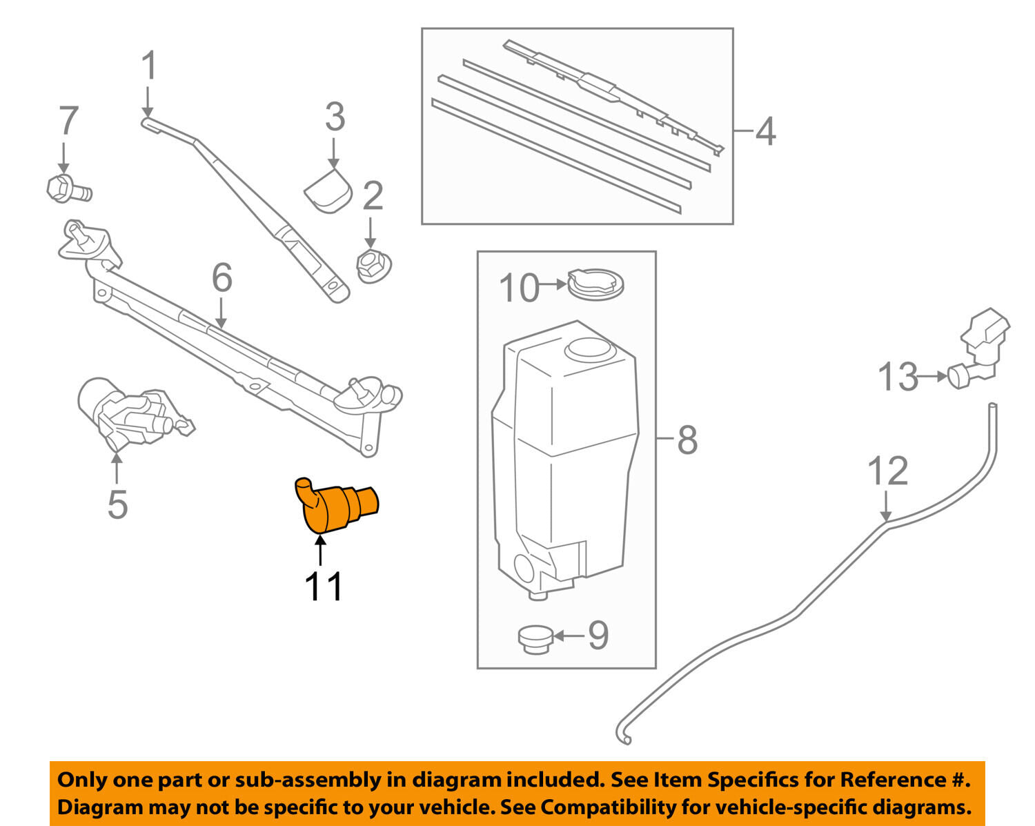 TOYOTA OEM 2018 Camry Wiper Washer-Windshield-Washer Pump 8533004011