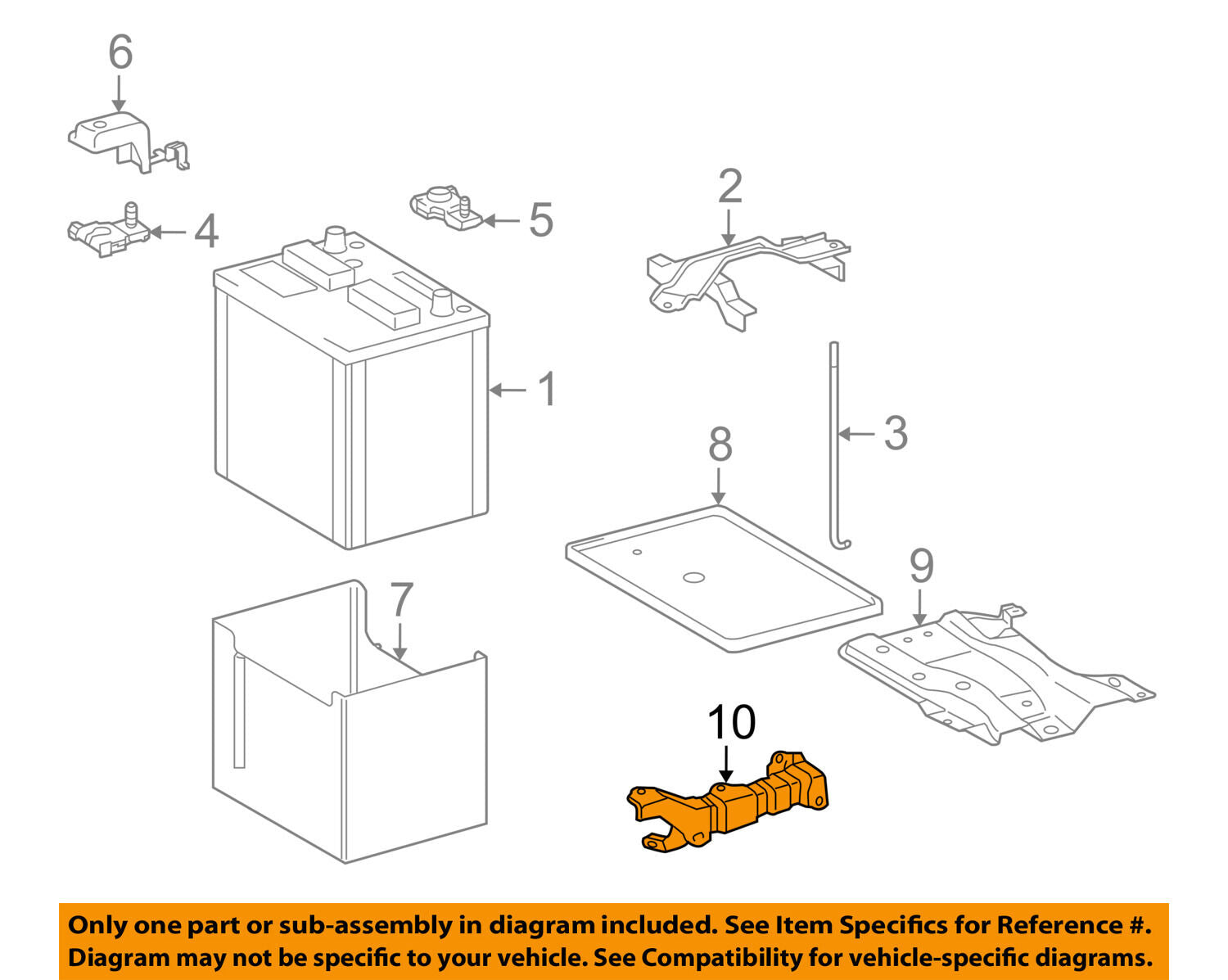 TOYOTA OEM 09-13 Corolla 1.8L-L4 Battery-Carrier Holder 7441002080