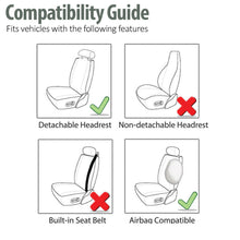 Leatherette Seat Cushion Bucket Covers Pair Brown w/ Gray Floor Mats For Car