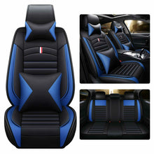 5-Sit Car Seat Cover w/Pillow Set Surround Protectors Cushions Black + Blue Line