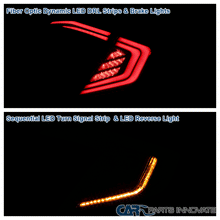 For 16-20 Honda Civic Smoke Glossy Black Tail Lights+LED DRL Sequential Signal