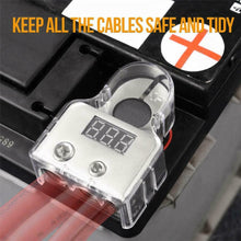 2pcs Car Digital Battery Terminal Connectors w/12V-24V Voltmeter 0/4/8 Gauge