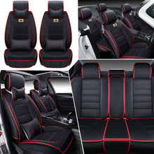 Deluxe PU leather Car SUV Seat Cover Full Set Front+Rear Cushion 5-Seats +Pillow