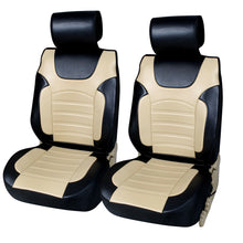 PU Leather Car 5 Seats Covers Cushion Front & Rear Frontier 88255 Bk/Tan