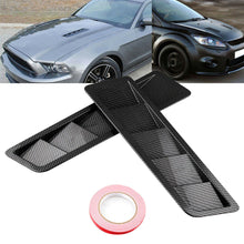 2x Carbon Fiber Look Universal Car Bonnet Hood Vent Cover Louver Air Flow Intake