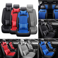 Car Seat Covers Top PU Leather Front & Rear Full Set Universal for 5-Seats Cars