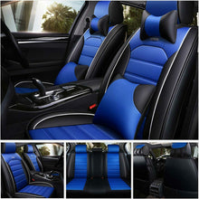 Car Seat Covers Top PU Leather Front & Rear Full Set Universal for 5-Seats Cars