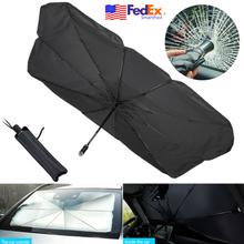 Multifunctional Car Umbrella Windshield Sun Shade Visor 57"x31" w/ Safety Hammer