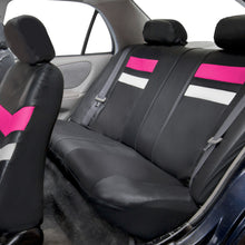 Universal Fit PU Leather Seat Covers Full Set For SUV Car Van Auto Pink Black