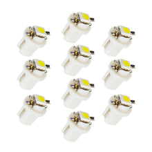 10pcs T5 B8.5D White Car Gauge LED Dashboard Instrument Cluster Gauge Light Bulb