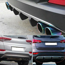 Shark Fins 4 Wing Car Rear Bumper Lip Diffuser Splitter Spoiler Universal Black