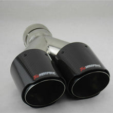 DIY 63mm Inlet Carbon Fiber Car Dual Exhaust Pipe Muffler Tip Cover Tail Throat