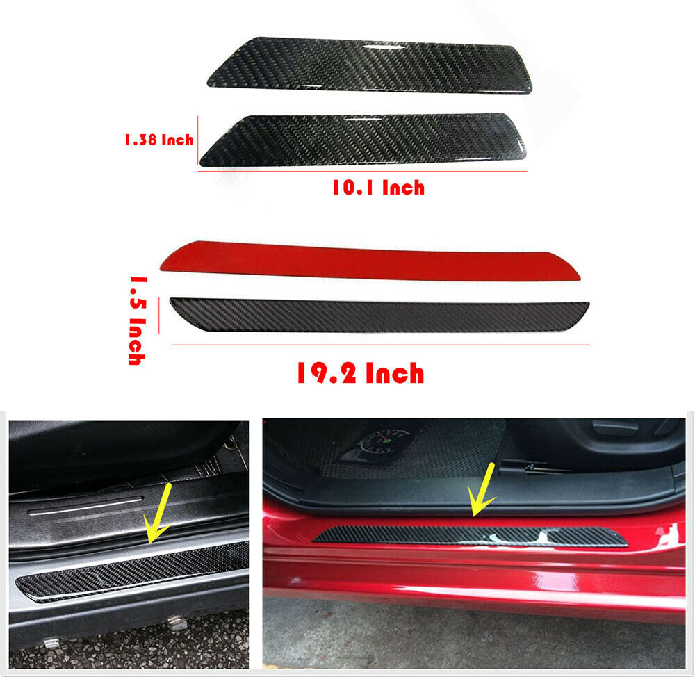 US Accessories Carbon Fiber Car Door Welcome Plate Sill Scuff Cover Trim Sticker