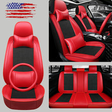 Car Seat Covers Top PU Leather Front & Rear Full Set Universal for 5-Seats Cars
