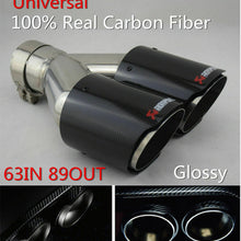 DIY 63mm Inlet Carbon Fiber Car Dual Exhaust Pipe Muffler Tip Cover Tail Throat