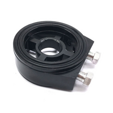 1/8 NPT Universal Aluminum Car Oil Filter Cooler Sandwich Plate Adapter Black