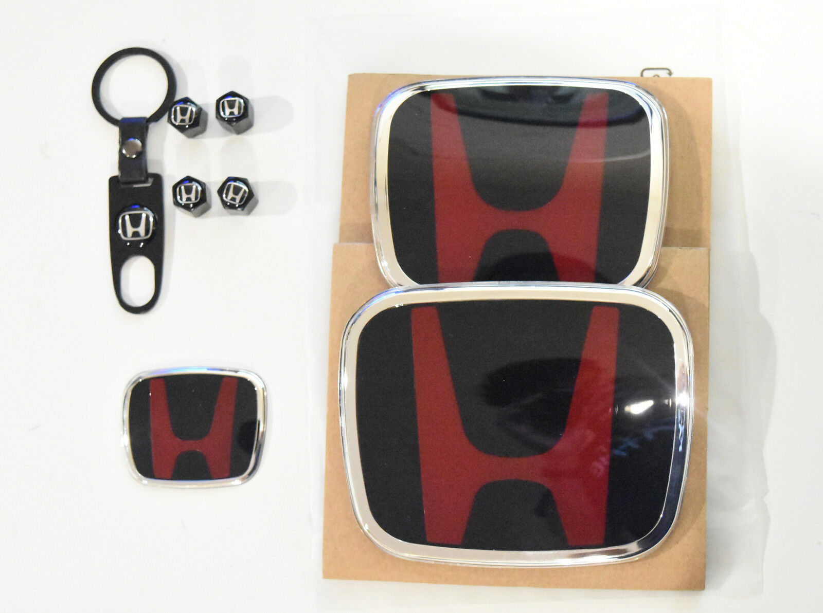 Red Black H Emblem Front Rear Steering 2016-2020 HONDA CIVIC HATCHBACK SEDAN
