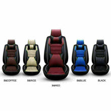 5D B&Blue PU Leather Car Seat Covers Universal Breathable Luxury Cushion Set US