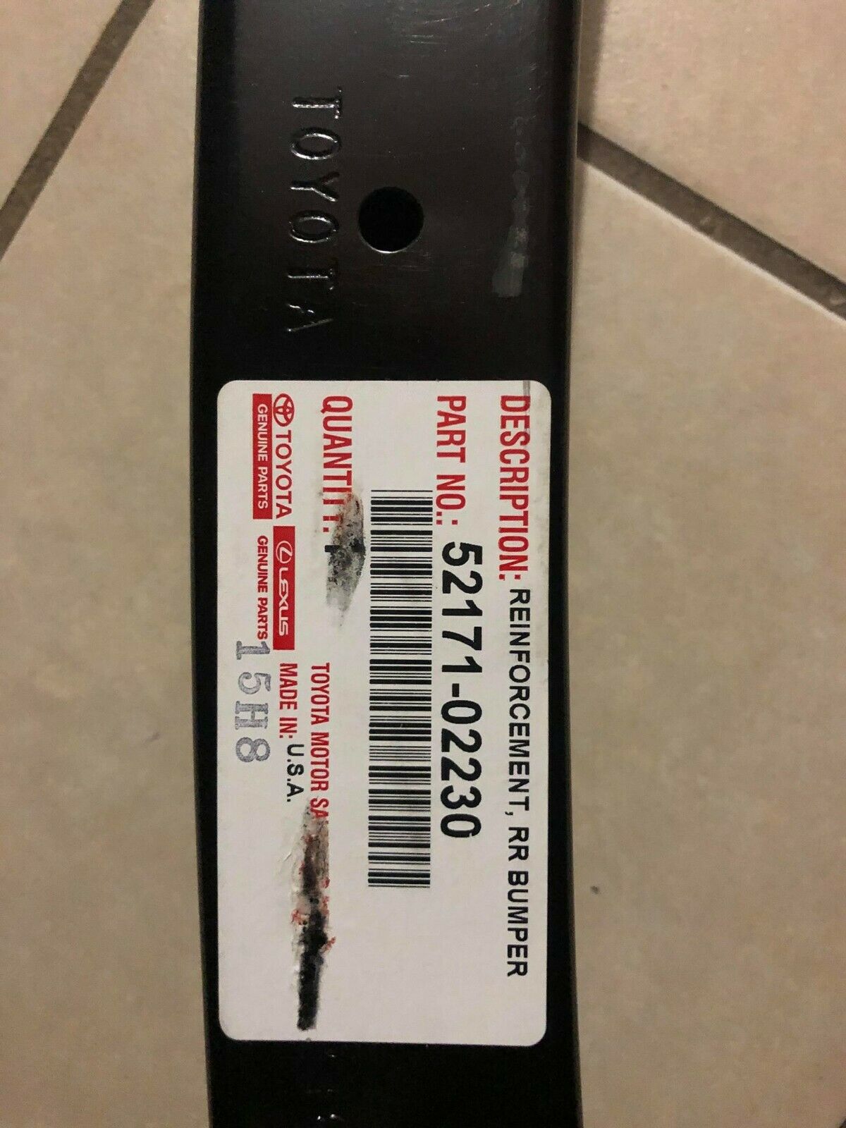 Rear reinforcement impact bar - Toyota Corolla 2014 - 2019 (52171-02230)