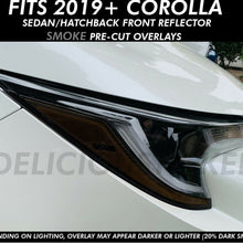 For 2019-2021 COROLLA SMOKE Head light Overlays Tint Precut Vinyl Front Smoked