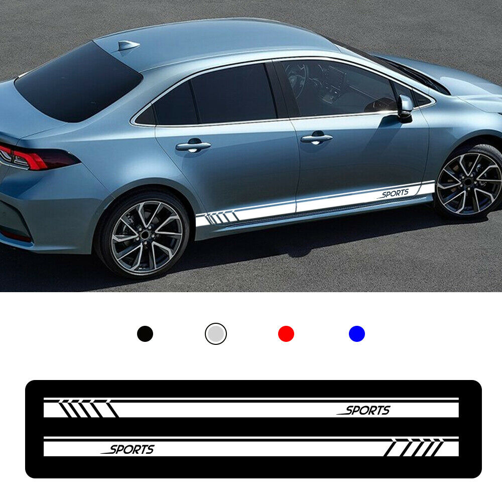 For Yaris Prius Car Body Sticker Vinyl Side Skirt Sticker Decals white Graphic