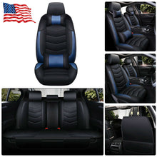 11Pcs Car Seat Cover Protector+Cushion Front & Rear Full Set PU Leather Interior