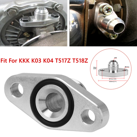 Alumimum Turbo Oil Drain Flange 8AN Fit For Mitsubishi TD015 KKK K03 T517Z T518Z