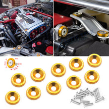 10pcs JDM Billet Aluminum Fender Bumper Washer Engine Bay Bolt Kits Multi-Colors