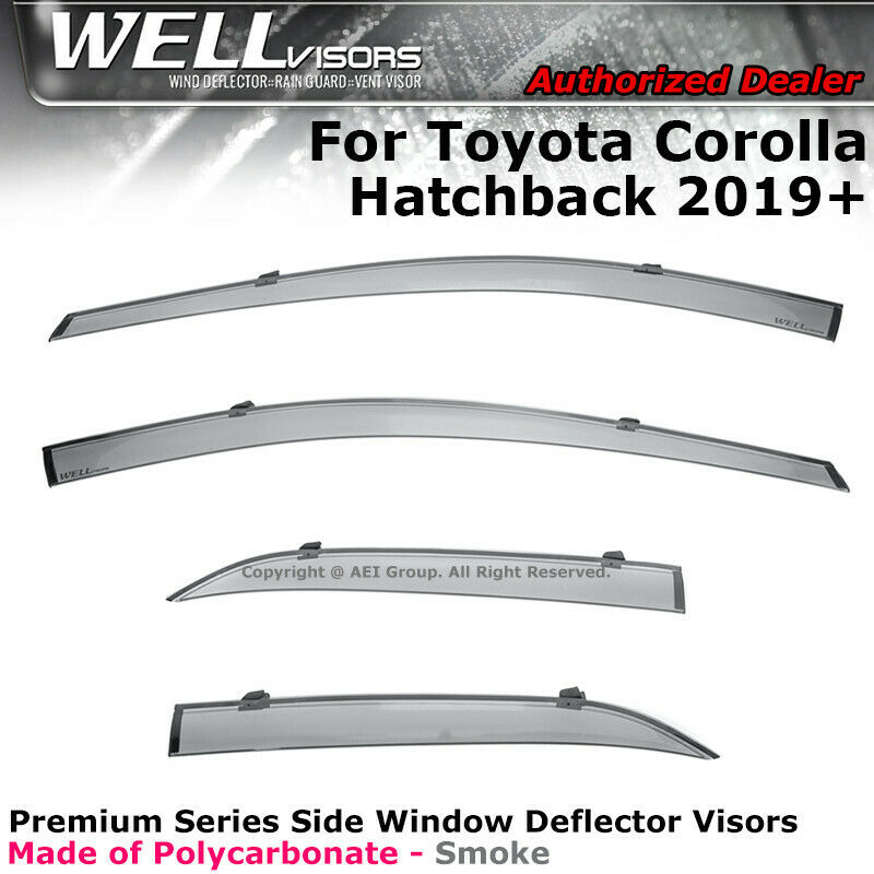 WELLvisors For 2019-Plus Toyota Corolla Hatchback Window Visors Rain Guards