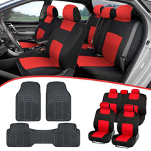 All Weather Rubber Floor Mats +Full Interior Set of Car SUV Seat Covers for Auto