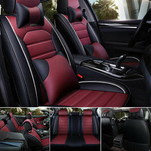 Car Seat Covers Top PU Leather Front & Rear Full Set Universal for 5-Seats Cars