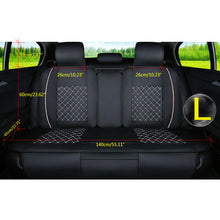 From US Car Seat Cover Size M PU Leather 5-Seats Front & Rear Cushion W/pillows