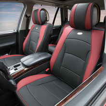 Leatherette Seat Cushion Cover Front Bucket For Auto Car SUV Van Burgundy Black