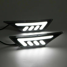 For 2016-2020 Honda Civic Black LED Strip Front Bumper Side Marker Signal Lights