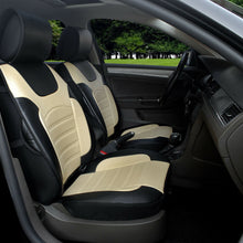 PU Leather Car 5 Seats Covers Cushion Front & Rear Frontier 88255 Bk/Tan