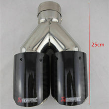 DIY 63mm Inlet Carbon Fiber Car Dual Exhaust Pipe Muffler Tip Cover Tail Throat