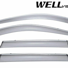 For 14-Up Nissan Rouge WellVisors CHROME TRIM Side Window Visors Rain Deflectors