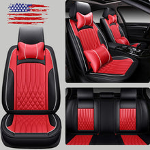 11Pcs Car Seat Cover Protector+Cushion Front & Rear Full Set PU Leather Interior