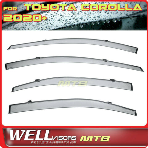 WELLvisors Premium Series For Toyota Corolla 2020+ Window Visors Smoke Tint