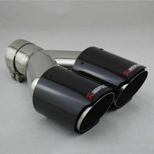 DIY 63mm Inlet Carbon Fiber Car Dual Exhaust Pipe Muffler Tip Cover Tail Throat