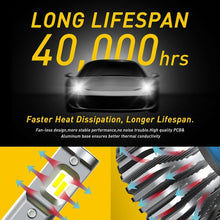 Pair AUXITO 2-Side H11 LED Headlight Kit 80W 9000LM Low Beam Bulb 6500K White B1