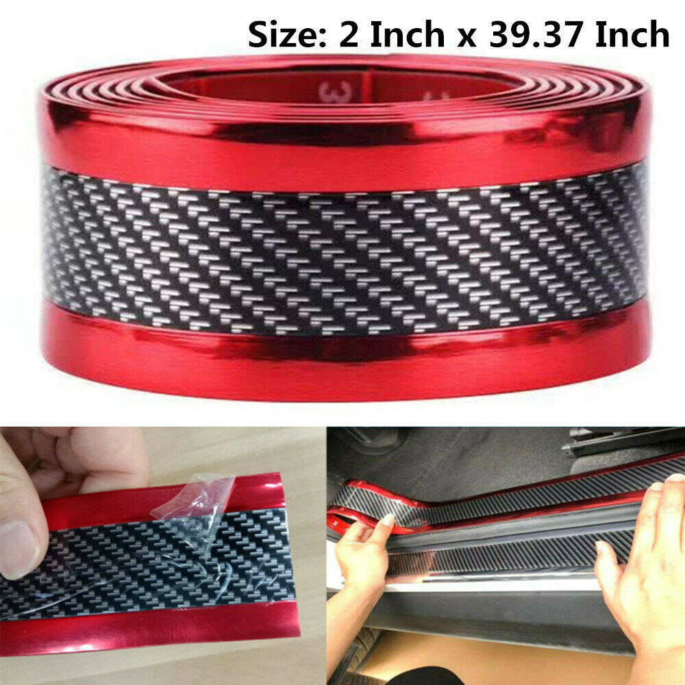 5D Carbon Fiber Car Door Plate Sill Scuff Cover Anti Scratch Sticker Accessories