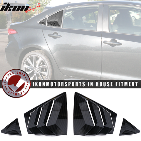 Fits 20-21 Toyota Corolla Side Window Louver Visor Guards 4PC Carbon Fiber Print