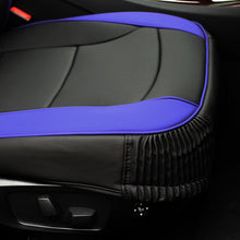 Car Seat Cover Leatherette Buckets Blue Black w/ Gray Steering Cover For SUV