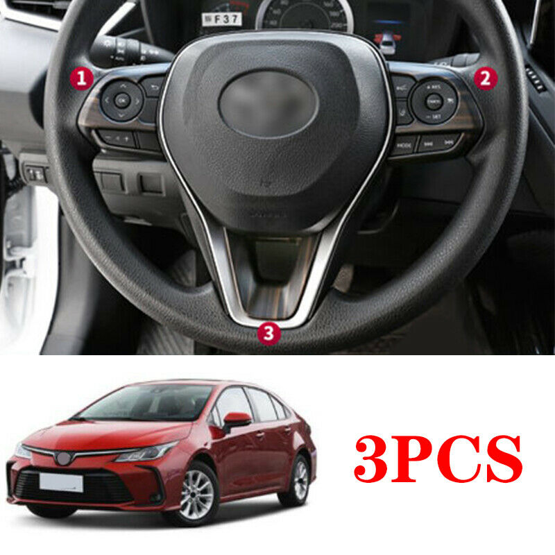 For Toyota Corolla 19-20 Matte wood grain inner Steering wheel strip cover trim